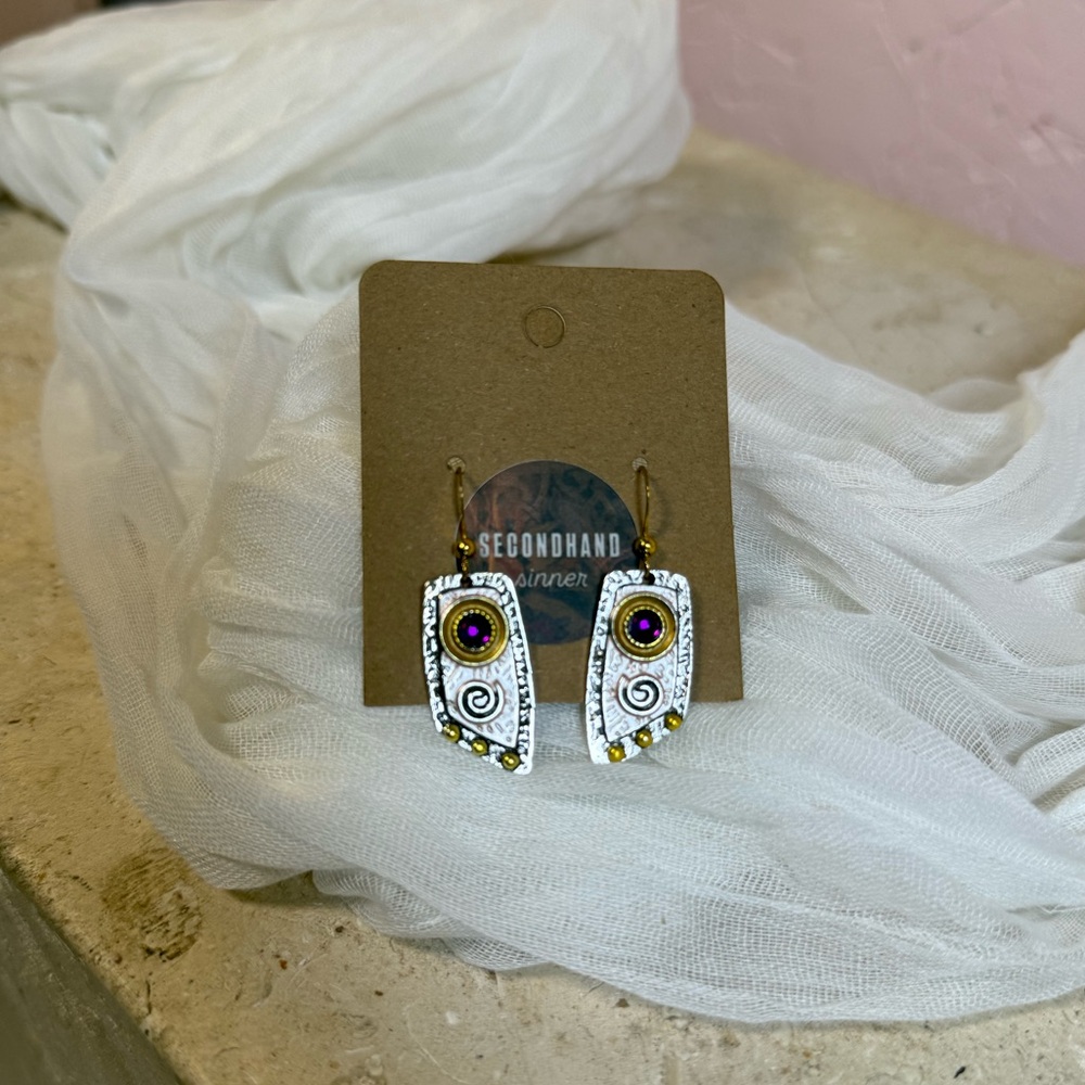 Abstract Celestial Statement Earrings Artisan Indie